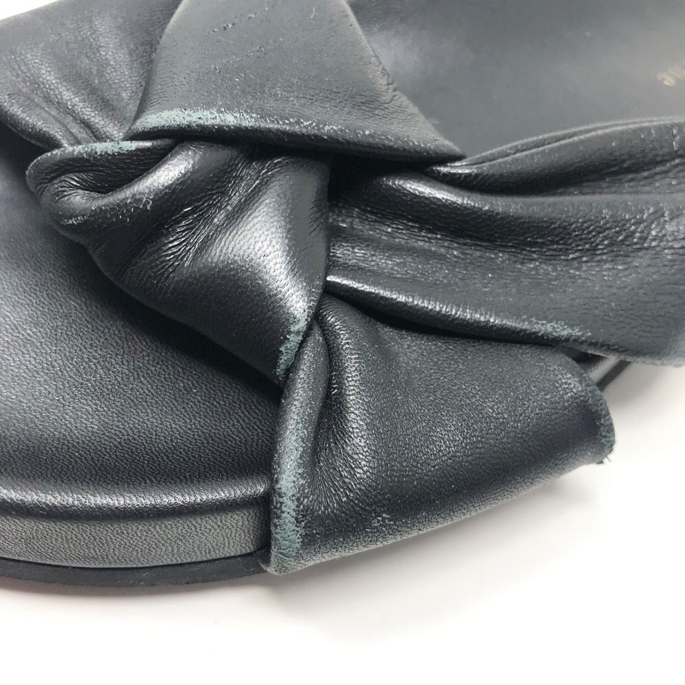 Jenni Kayne Leather Knot Sandal Womens 41 US 10.5 Black Chunky Romantic Boho - Picture 16 of 16